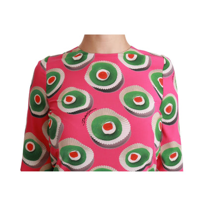 Dolce & Gabbana Pink Silk Cup Cake Shift Stretch Dress