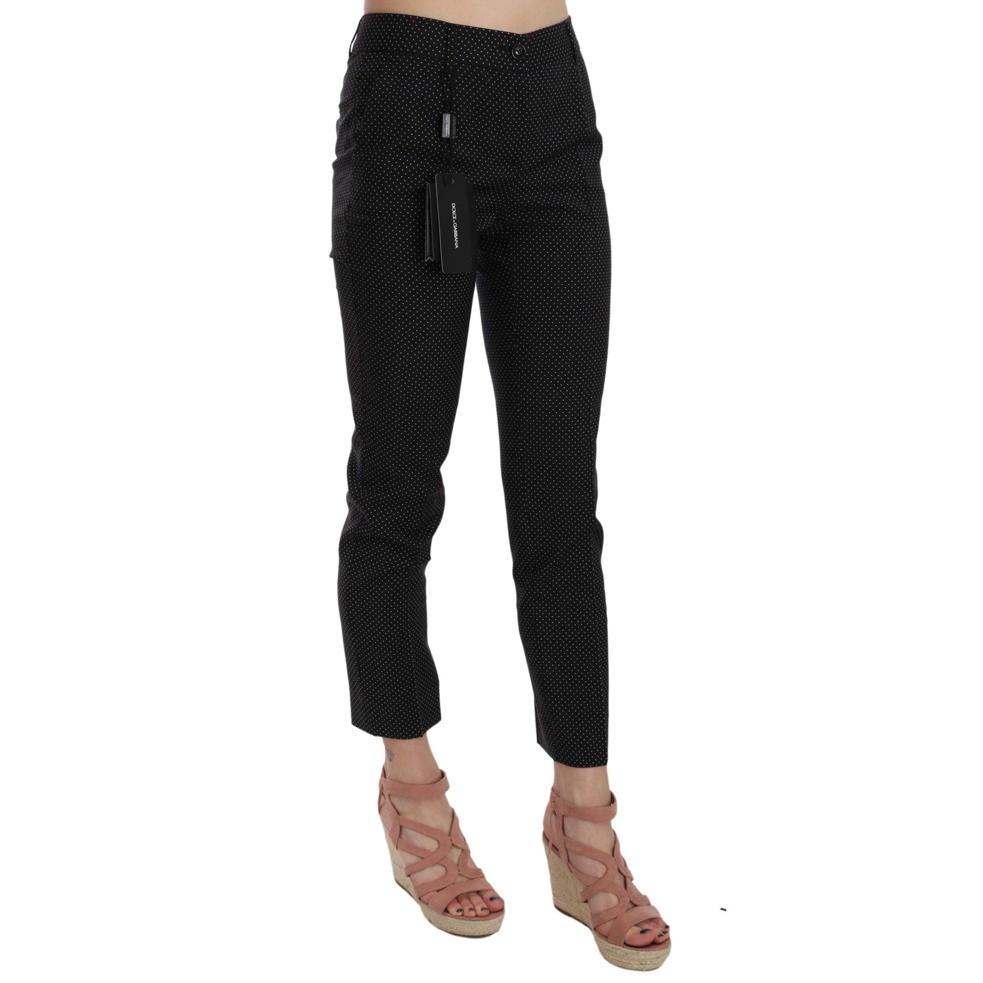 Dolce & Gabbana Polka Dot Slim Capri Trousers Tapered Pants