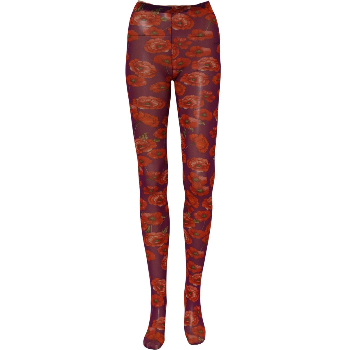 Dolce & Gabbana Purple Nylon Floral Print Tights Stockings Socks