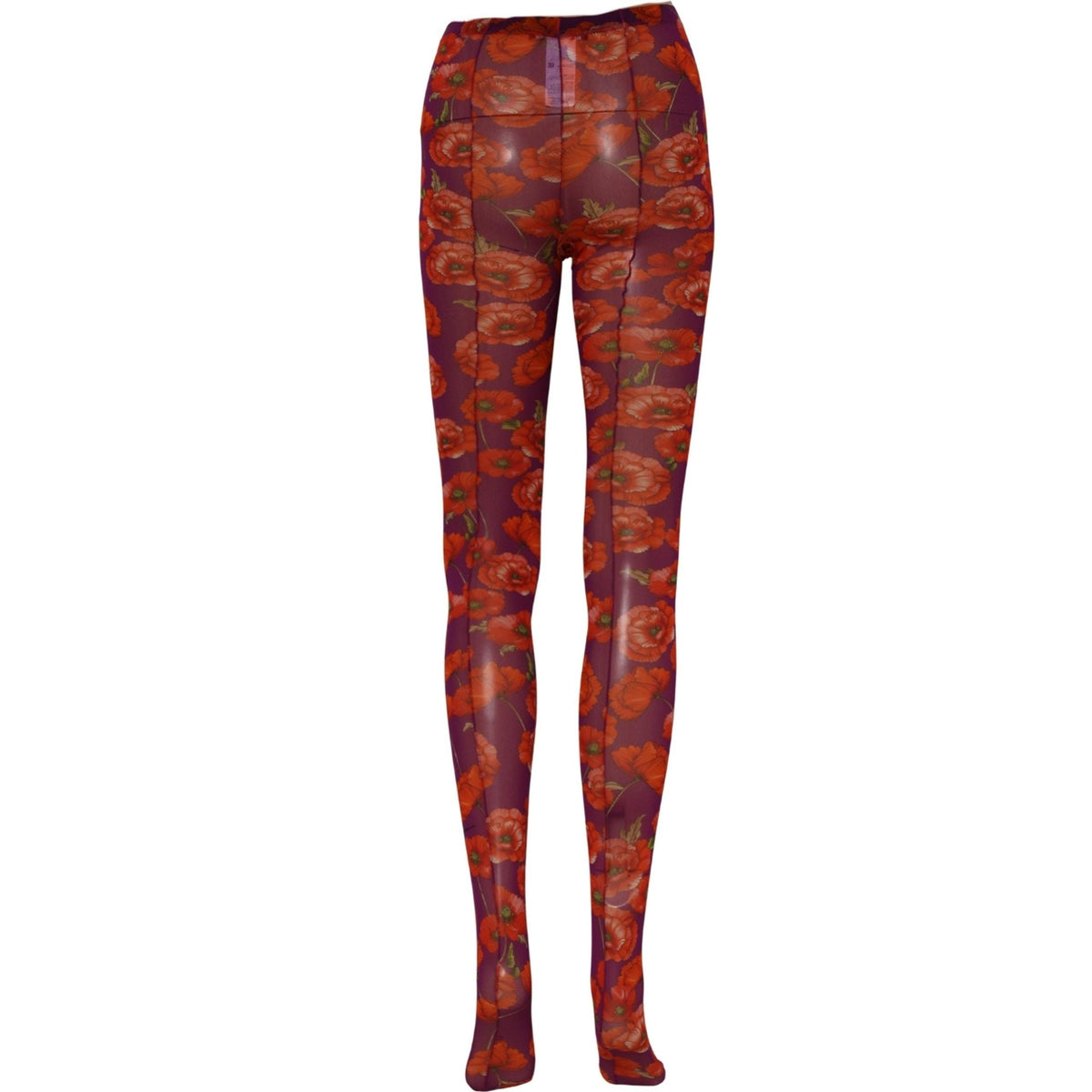 Dolce & Gabbana Purple Nylon Floral Print Tights Stockings Socks
