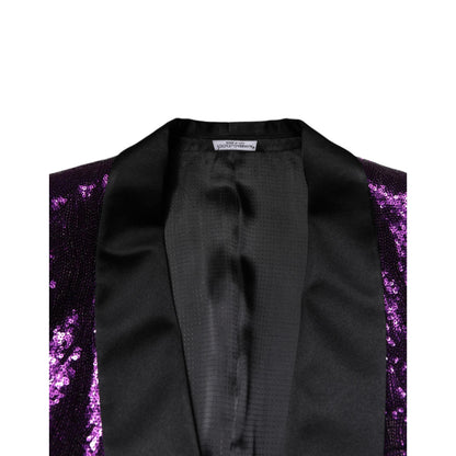 Dolce & Gabbana Purple SICILIA Sequin Embellish Coat Jacket