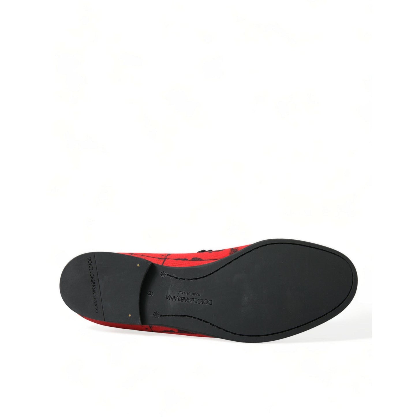 Dolce & Gabbana Red Black Torero Loafers Slippers Men Shoes