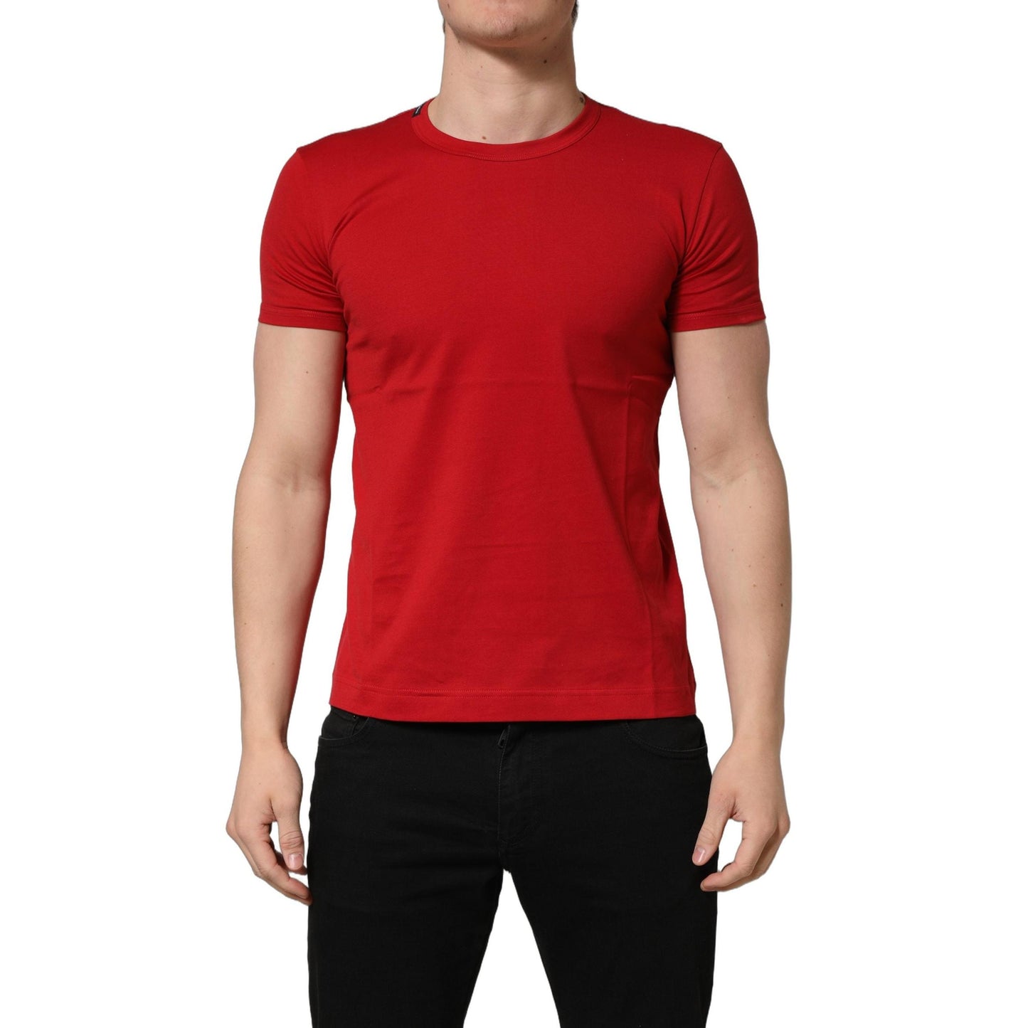 Dolce & Gabbana Red Goodluck 2023 Cotton Crew Neck T-shirt