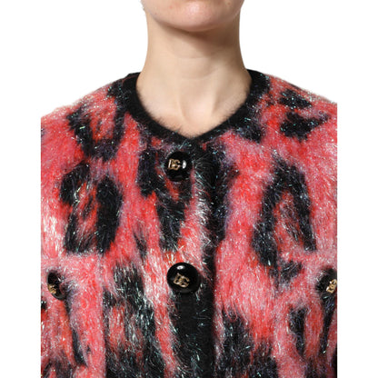 Dolce & Gabbana Red Mohair Wool Button Down Cardigan Sweater