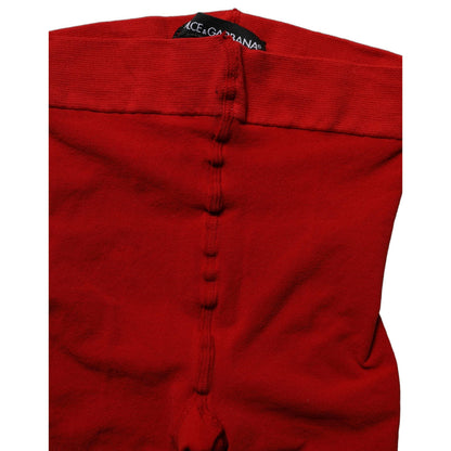 Dolce & Gabbana Red Nylon Tights Stocking Pantyhose Socks