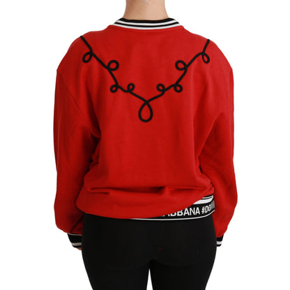 Dolce & Gabbana Red Queen Sequined Love Pullover Sweater