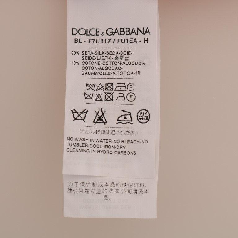 Dolce & Gabbana Red Silk Orange Vase Crystal Top