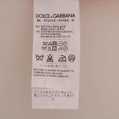 Dolce & Gabbana Red Silk Orange Vase Crystal Top