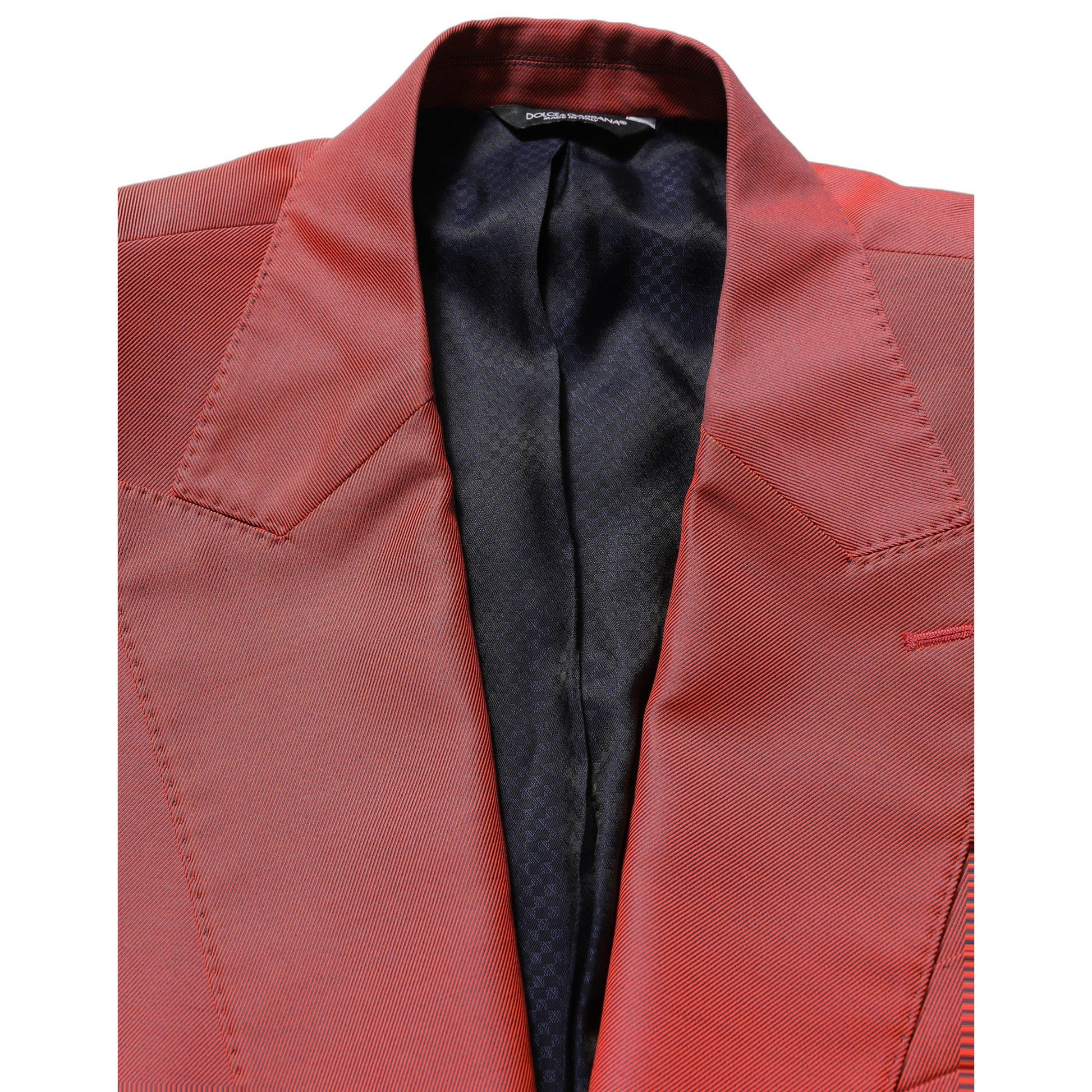 Dolce & Gabbana Red Wool Single Breasted Men Blazer Jacket