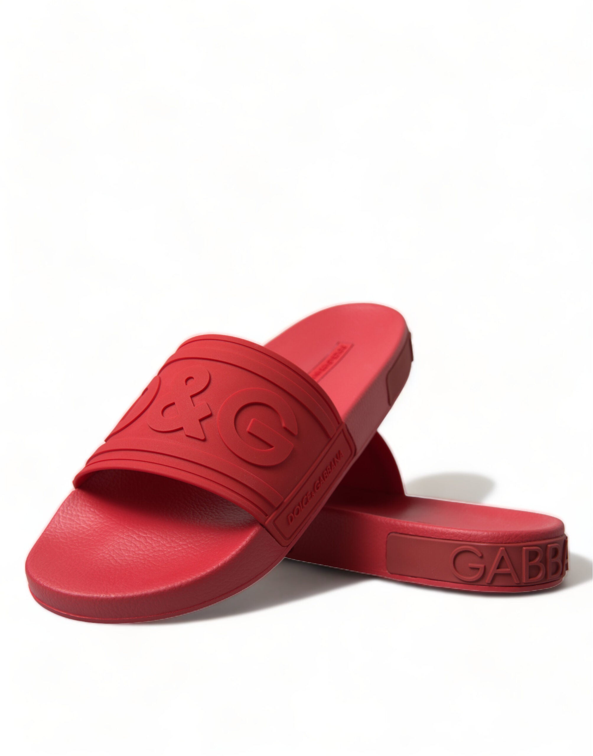 Dolce & Gabbana Rød Gummi Slides Flip-Flops-Modeoutlet