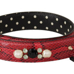 Dolce & Gabbana Rød Python Læder Krystals Reversible Skulder Strap-Modeoutlet
