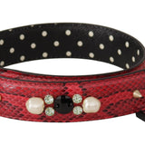 Dolce & Gabbana Rød Python Læder Krystals Reversible Skulder Strap-Modeoutlet