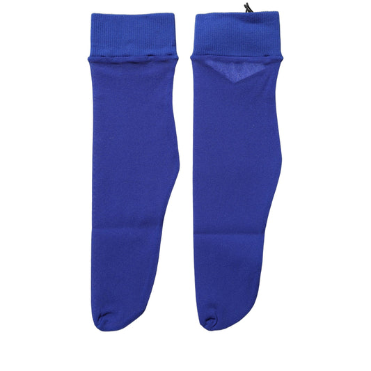 Dolce & Gabbana Royal Blue Mid Calf Sheer Nylon Accessory Socks