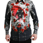Dolce & Gabbana Slim Fit Floral Bull Bomuld Dress Shirt-Modeoutlet