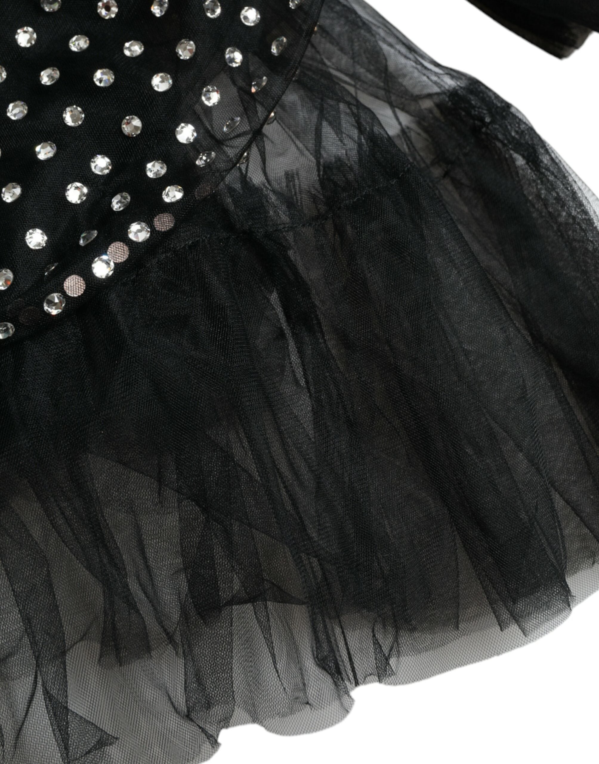 Dolce & Gabbana Sort Crystal Embellished A-line Gown Kjole-Modeoutlet