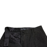 Dolce & Gabbana Sort Polyester High Waist Tapered Bukser & Jeans-Modeoutlet