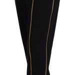 Dolce & Gabbana Sort Uld High Waist Tapered Bukser & Jeans-Modeoutlet