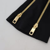 Dolce & Gabbana Sort Uld High Waist Tapered Bukser & Jeans-Modeoutlet