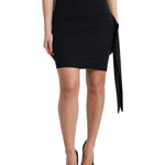 Dolce & Gabbana Sort Viscose High Waist Fitted Mini Skirt-Modeoutlet