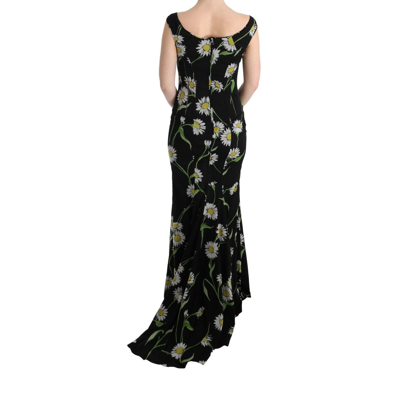 Dolce & Gabbana Sunflower Silk Stretch Sheath Dress