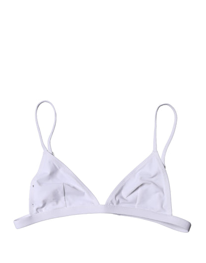 Dolce & Gabbana Top White Nylon Triangle Swimwear Beachwear Bikini