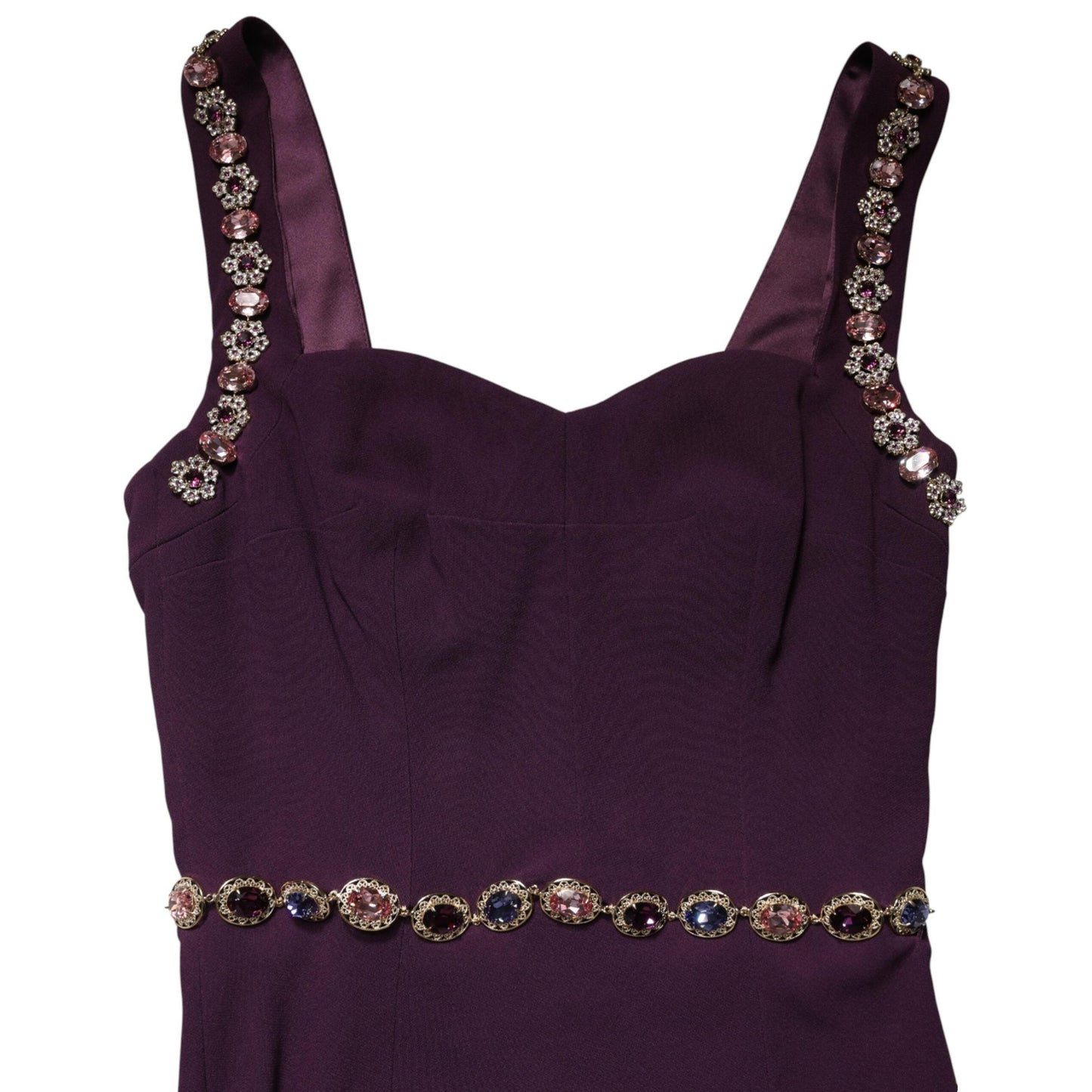 Dolce & Gabbana Violet Embellished Sheath Mermaid Gown Dress