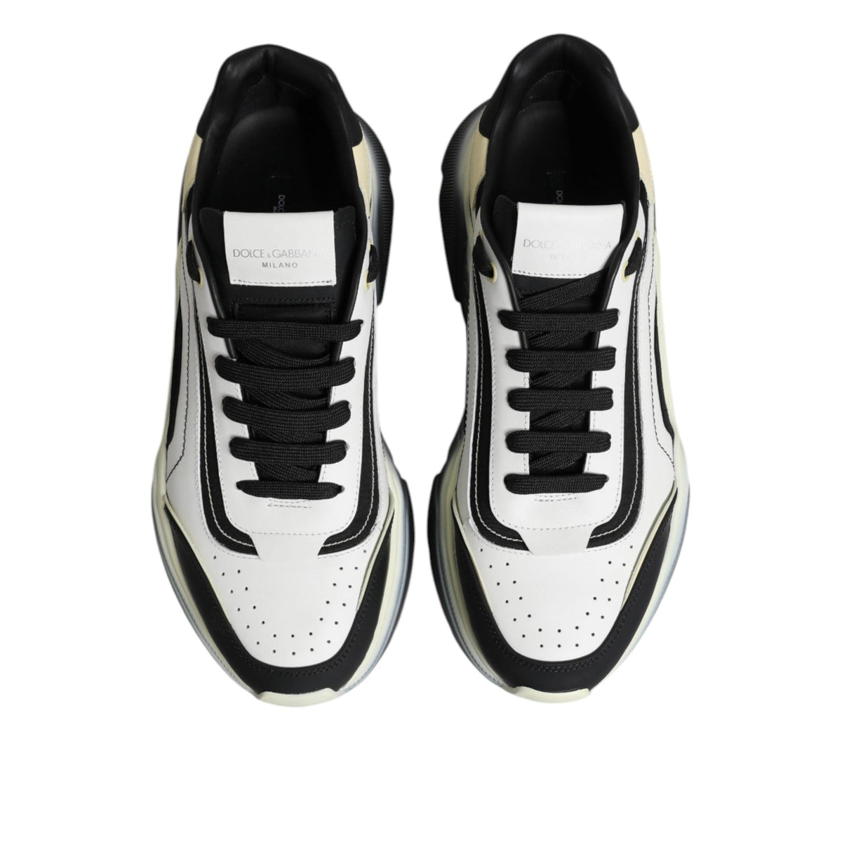 Dolce & Gabbana White Black Daymaster Two Tone Sneaker Shoes