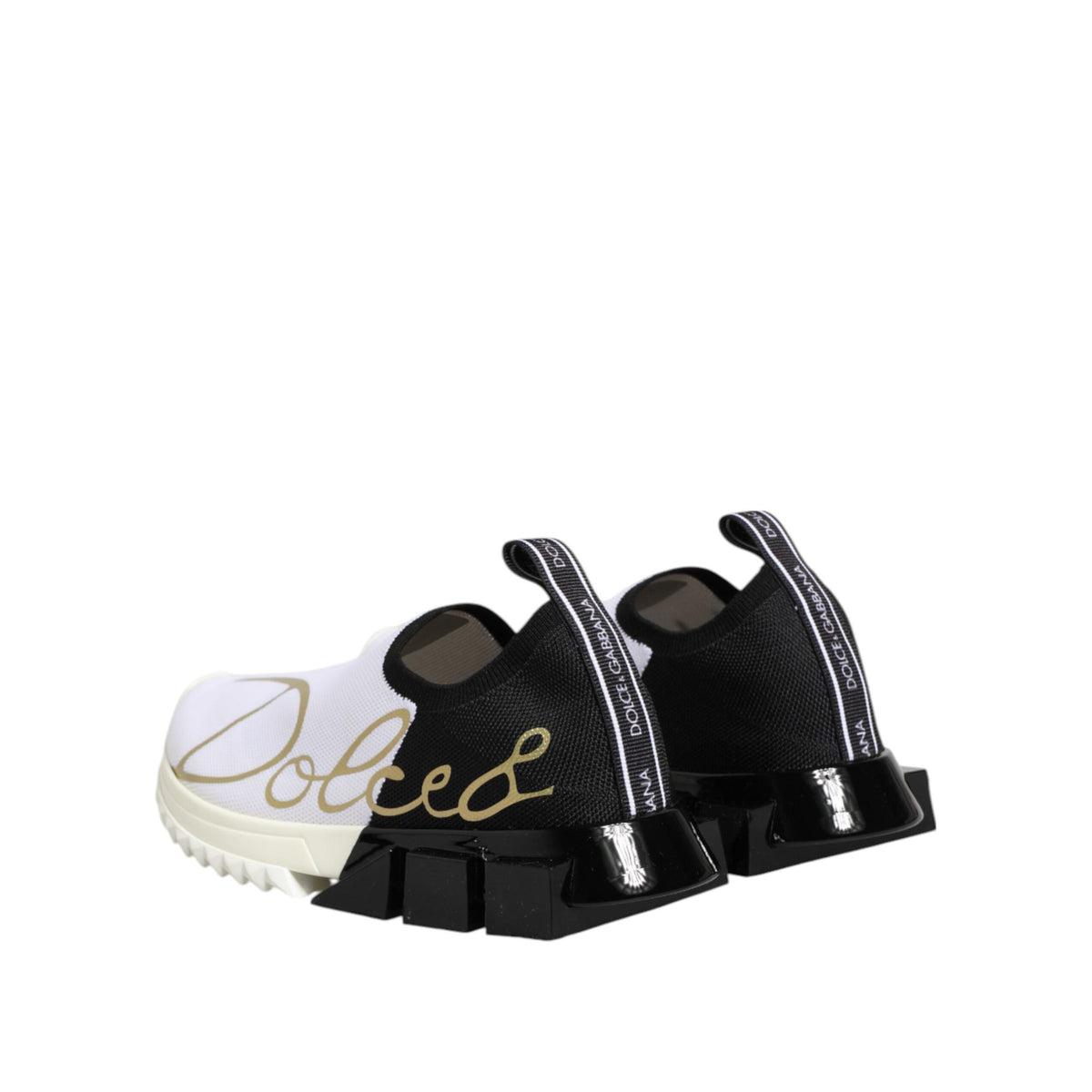 Dolce & Gabbana White Black Low Top Sorrento Sneakers Shoes