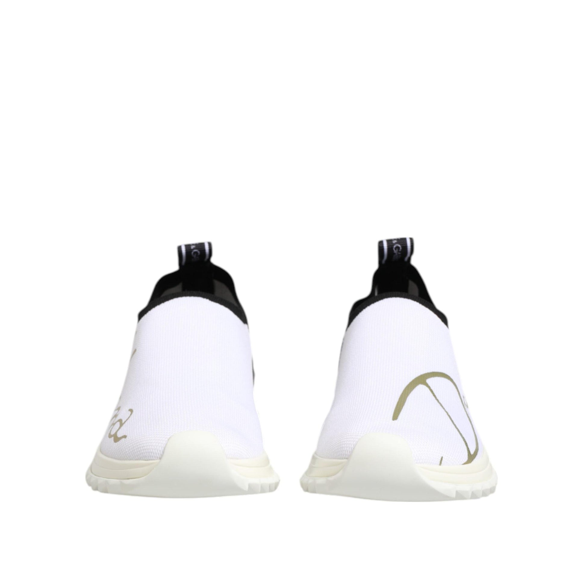 Dolce & Gabbana White Black Low Top Sorrento Sneakers Shoes