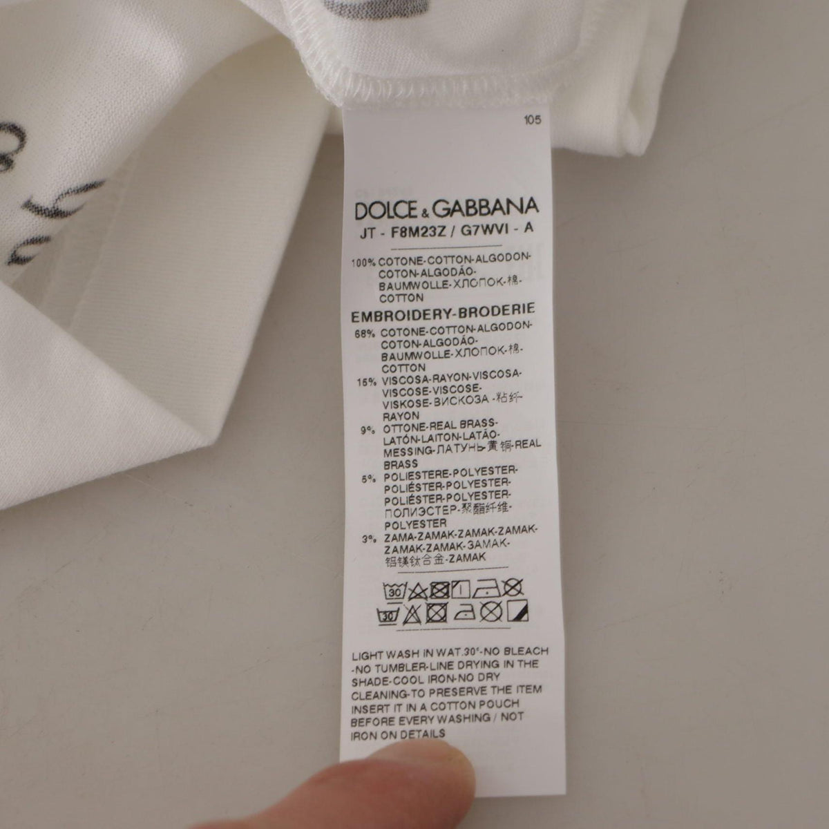 Dolce & Gabbana White Black Roses Crewneck Cotton T-shirt