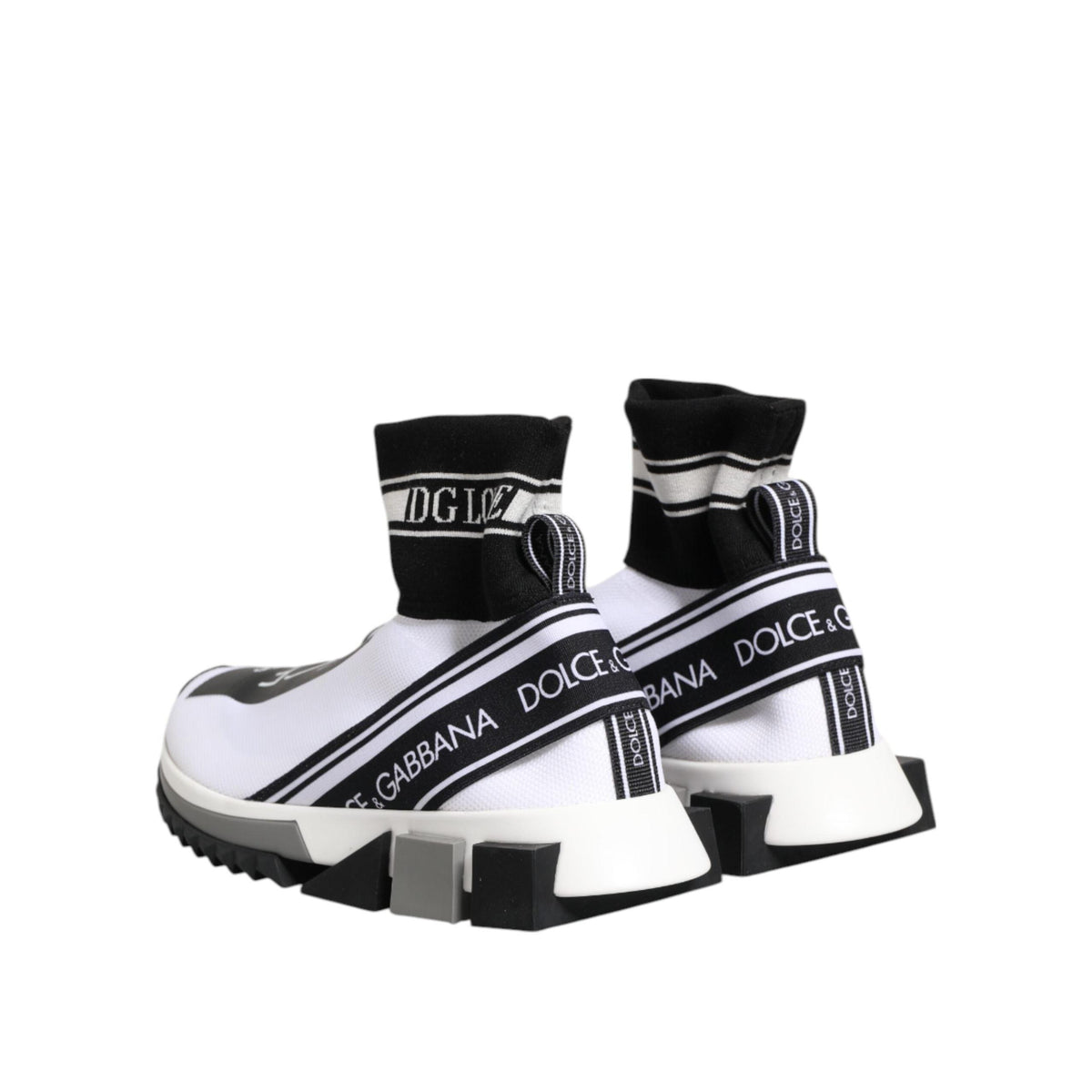 Dolce & Gabbana White Black Sorrento Socks Sneakers Shoes