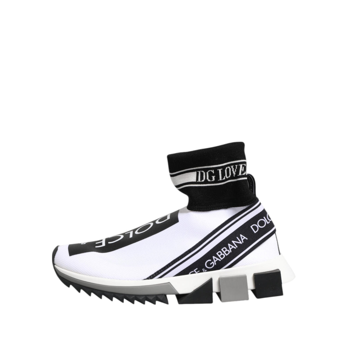 Dolce & Gabbana White Black Sorrento Socks Sneakers Shoes