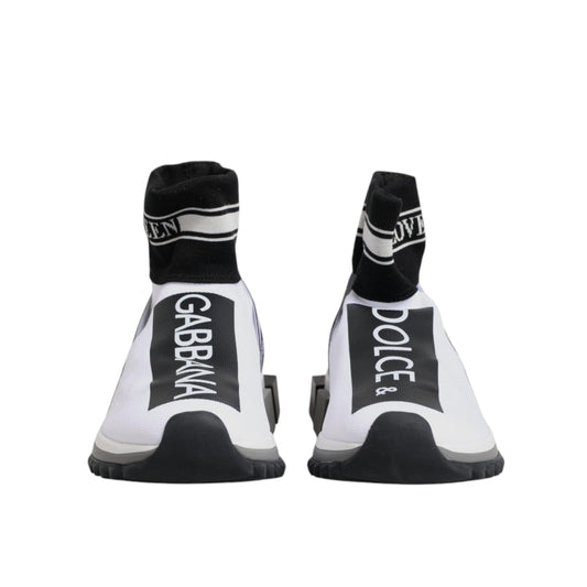 Dolce & Gabbana White Black Sorrento Socks Sneakers Shoes