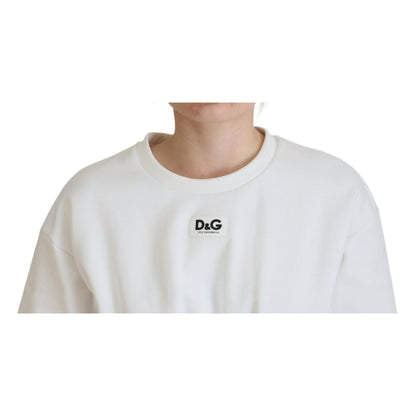 Dolce & Gabbana White Corset Stretch Cotton Top T-shirt