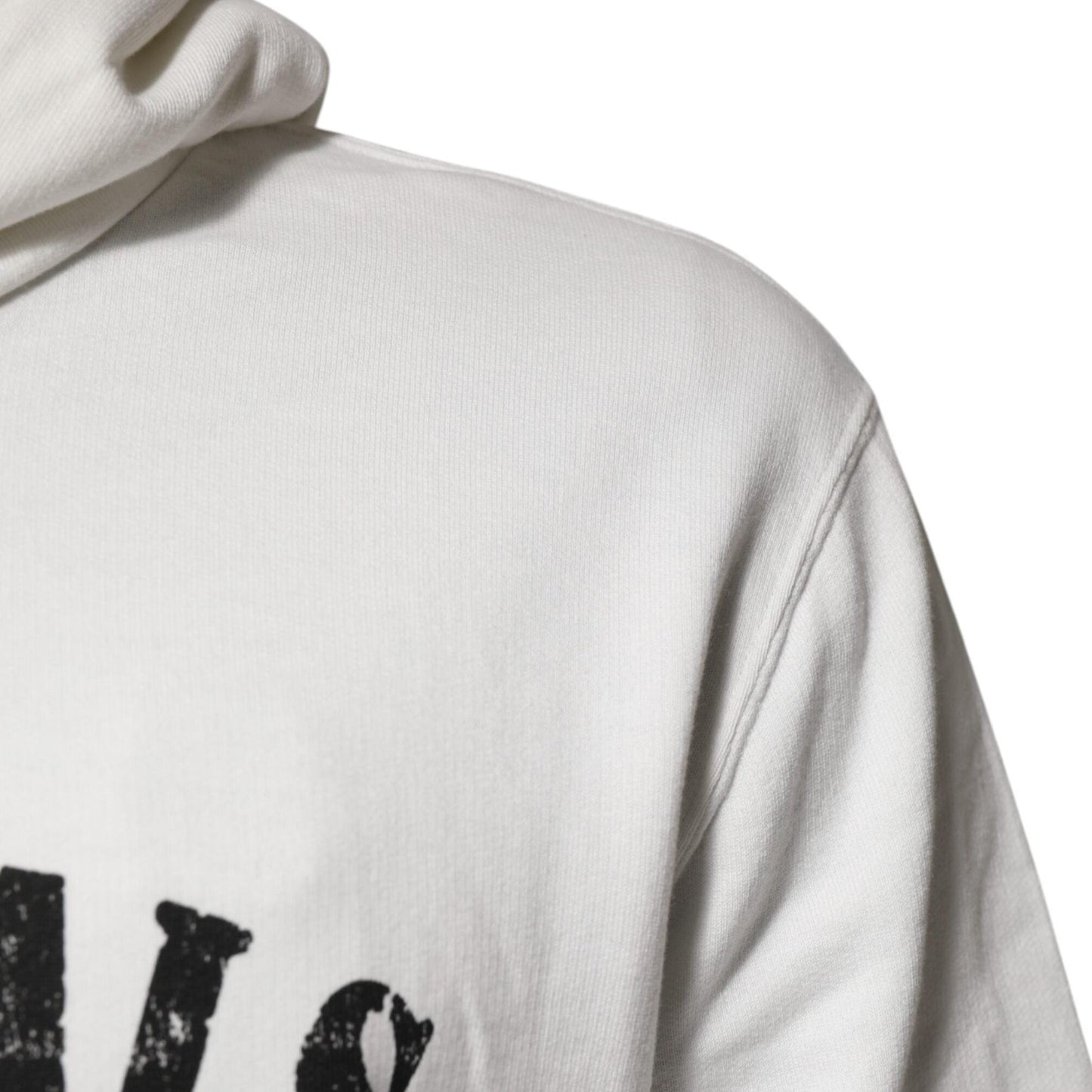 Dolce & Gabbana White Cotton DG ROYAL Print Hooded Sweater