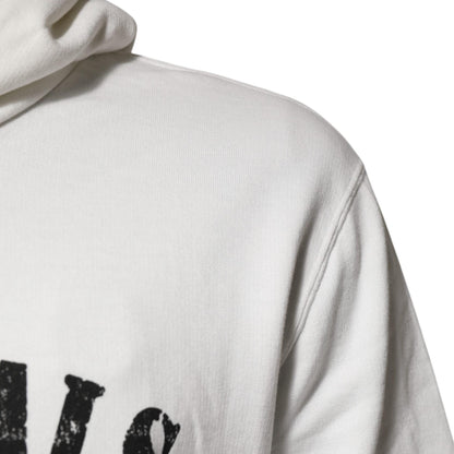 Dolce & Gabbana White Cotton DG ROYAL Print Hooded Sweater