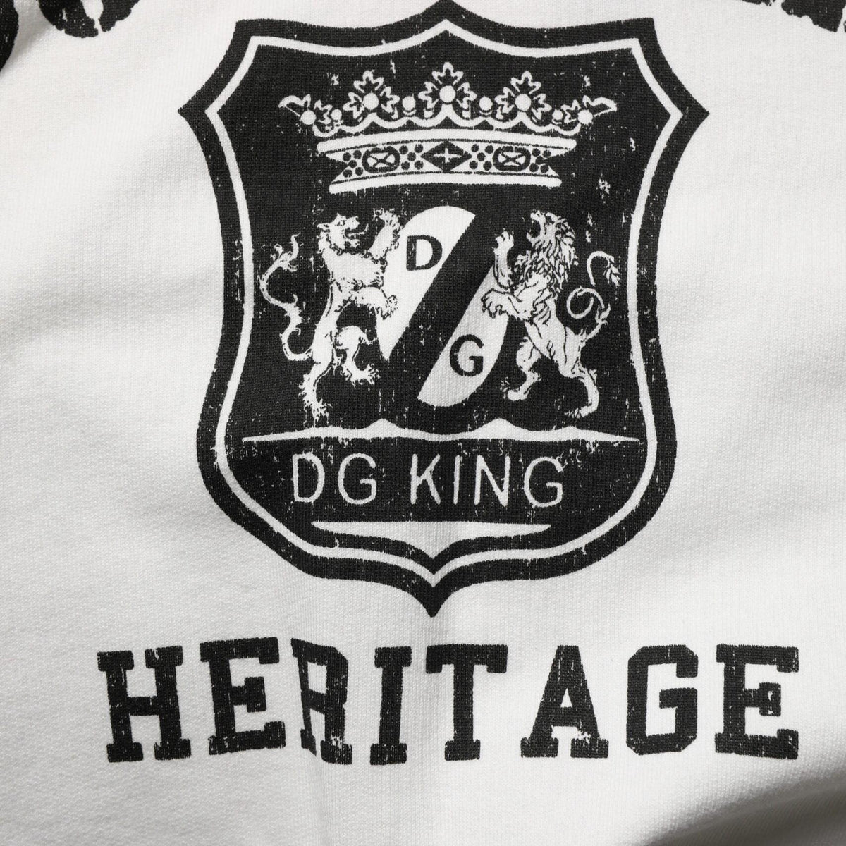 Dolce & Gabbana White Cotton DG ROYAL Print Hooded Sweater