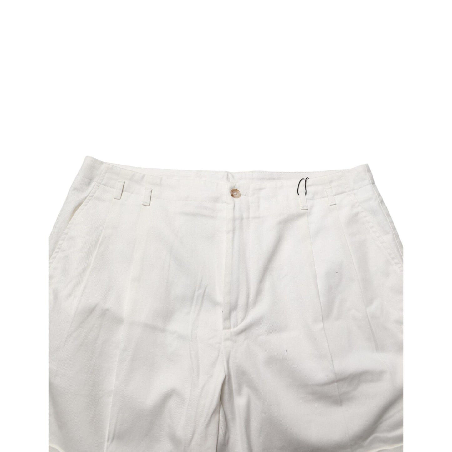 Dolce & Gabbana White Cotton Mid Waist Men Bermuda Shorts