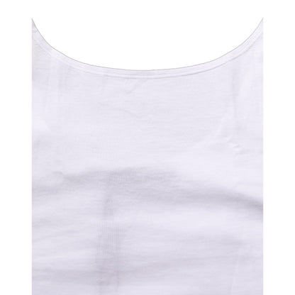 Dolce & Gabbana White Cotton Sleeveless Cropped Tank Top