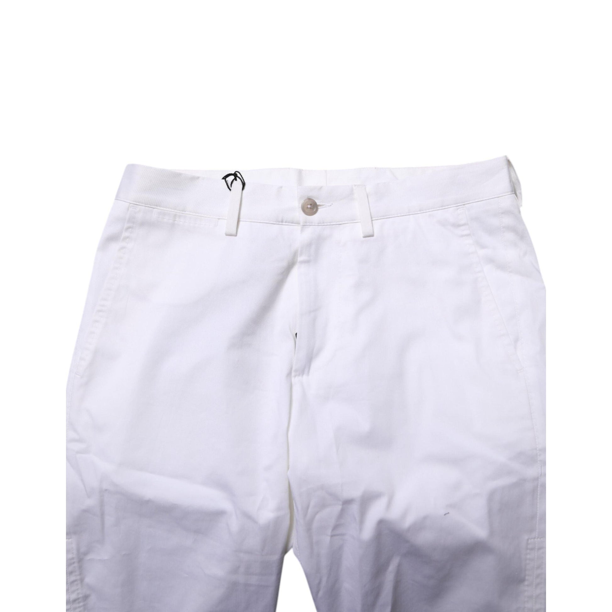 Dolce & Gabbana White Cotton Stretch Men Denim Bermuda Shorts