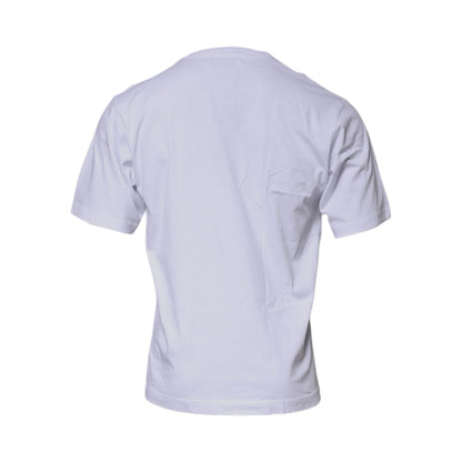 Dolce & Gabbana White DG Logo Cotton Crew Neck T-shirt