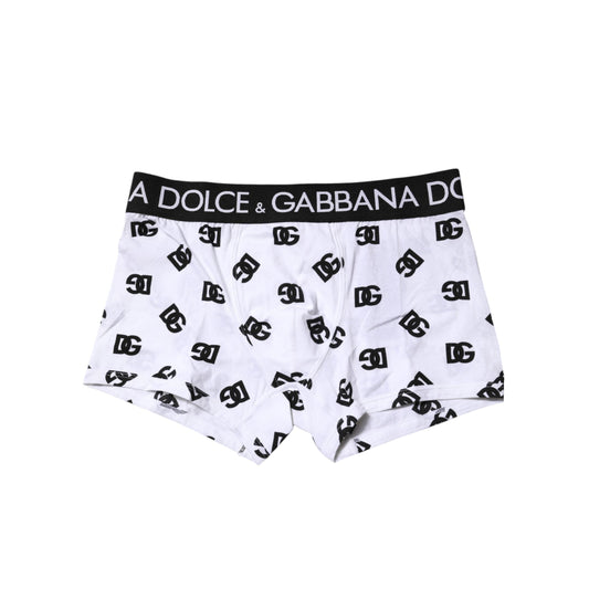 Dolce & Gabbana White DG Logo Print Regular Boxer Underwear