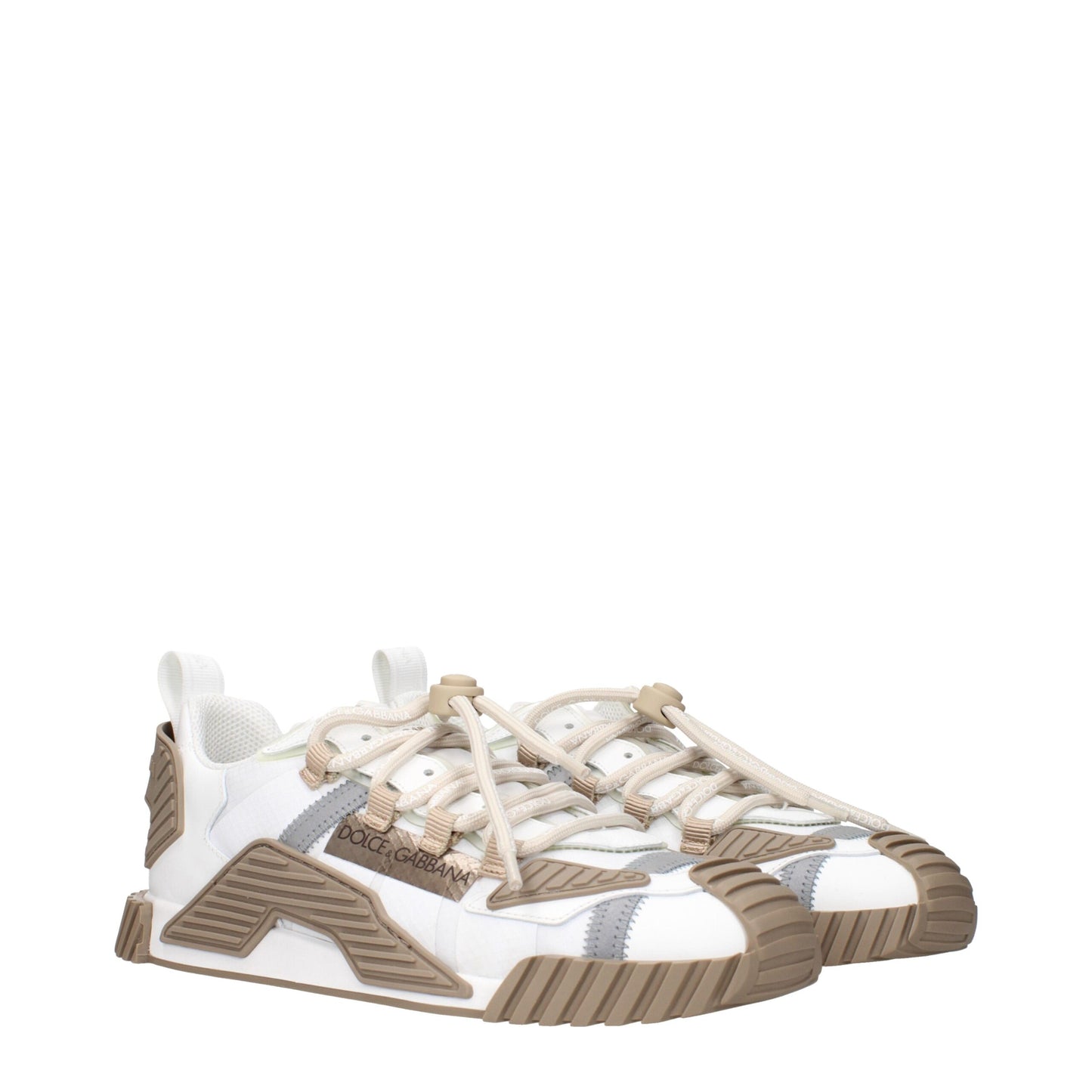 Dolce & Gabbana White Fabric Athletic Sneakers