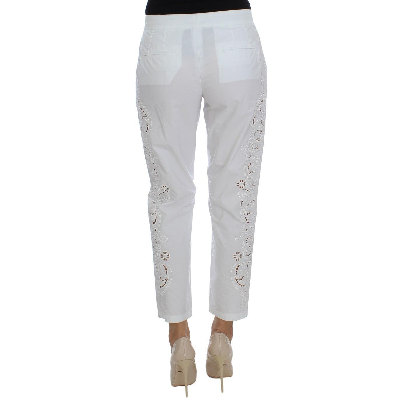 Dolce & Gabbana White Floral Cutout Dress Sicily Pants
