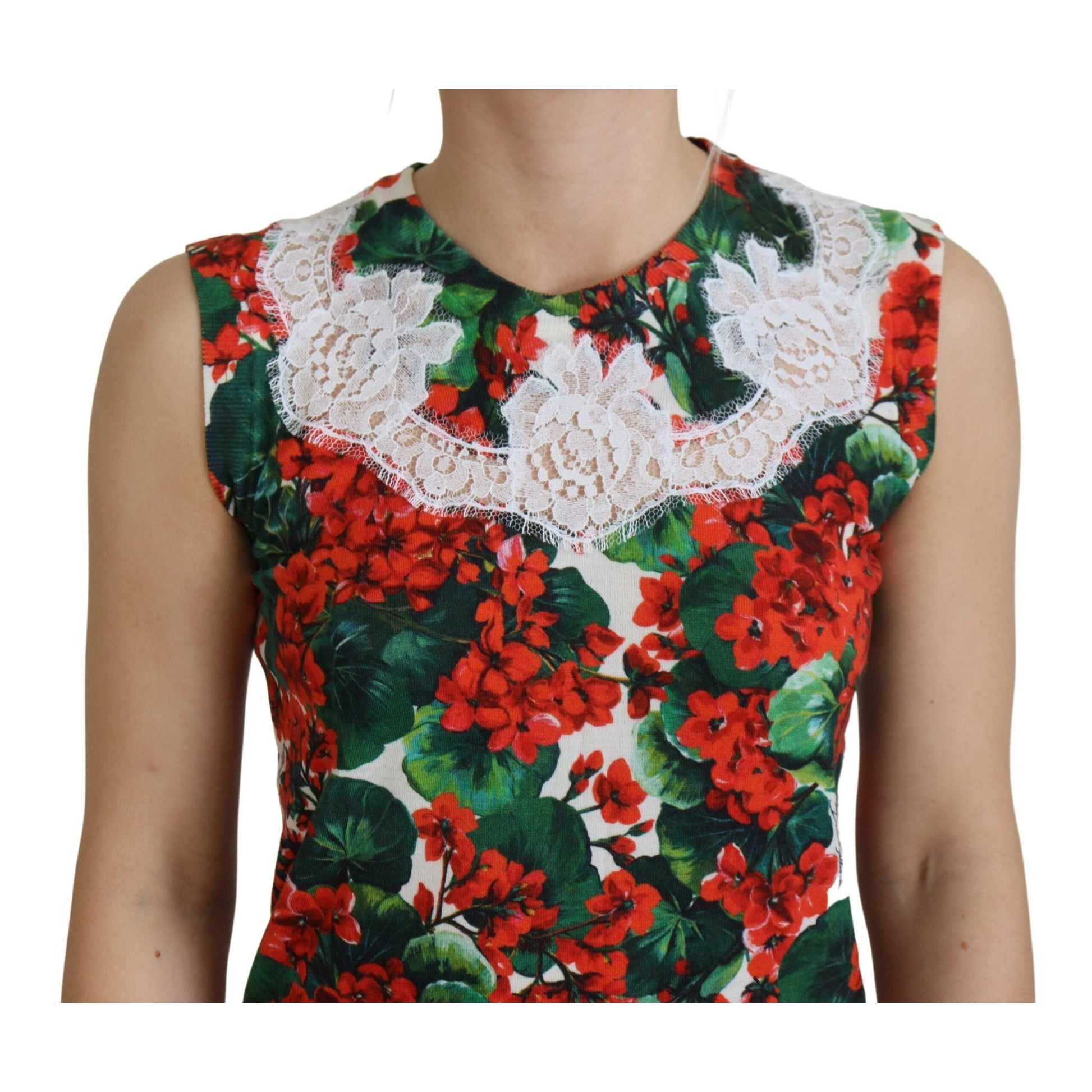 Dolce & Gabbana White Floral Wool Lace Vest Tank Top