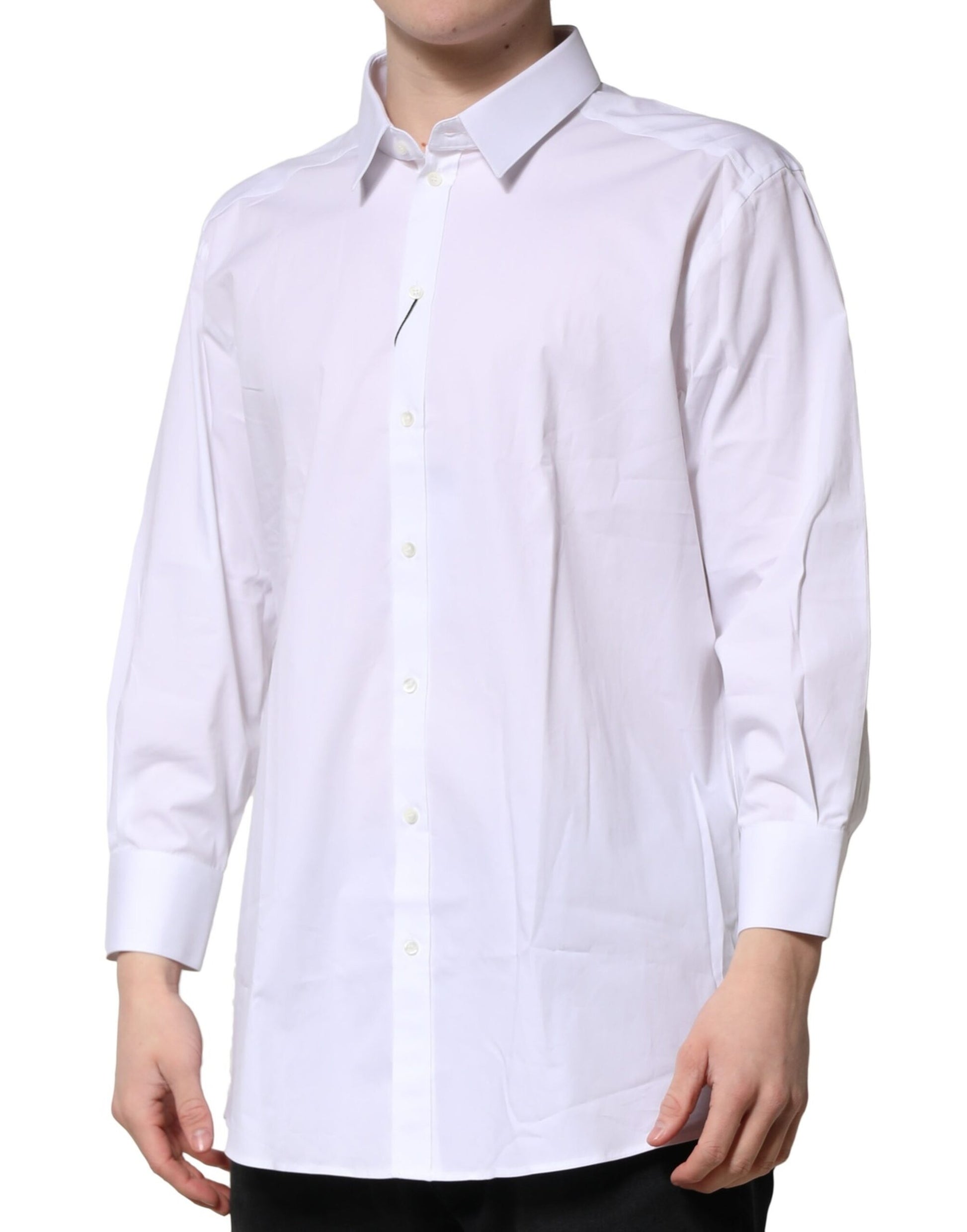 Dolce & Gabbana White GOLD Long Sleeves Dress Formal Shirt