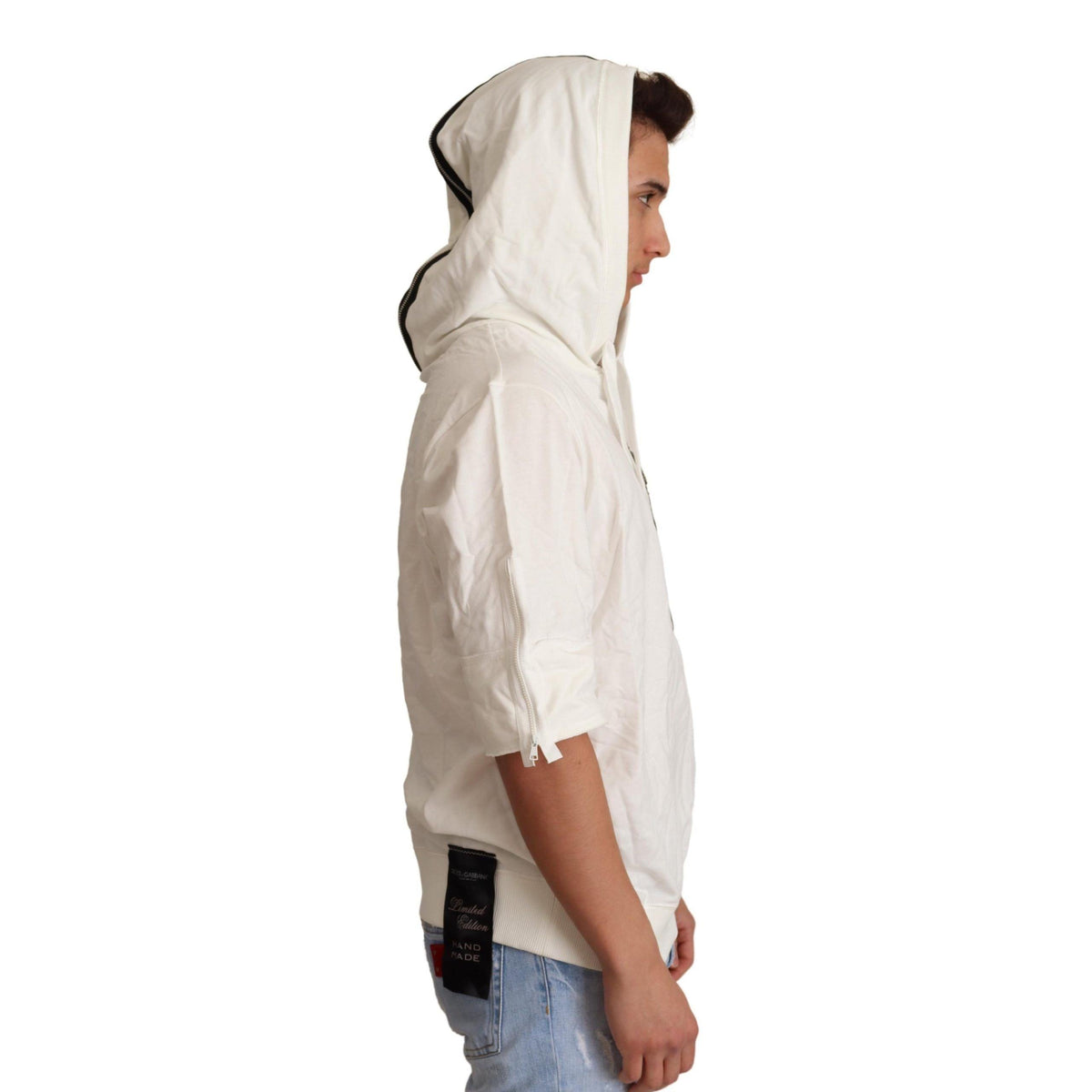 Dolce & Gabbana White Hooded Limited Edition Sweater
