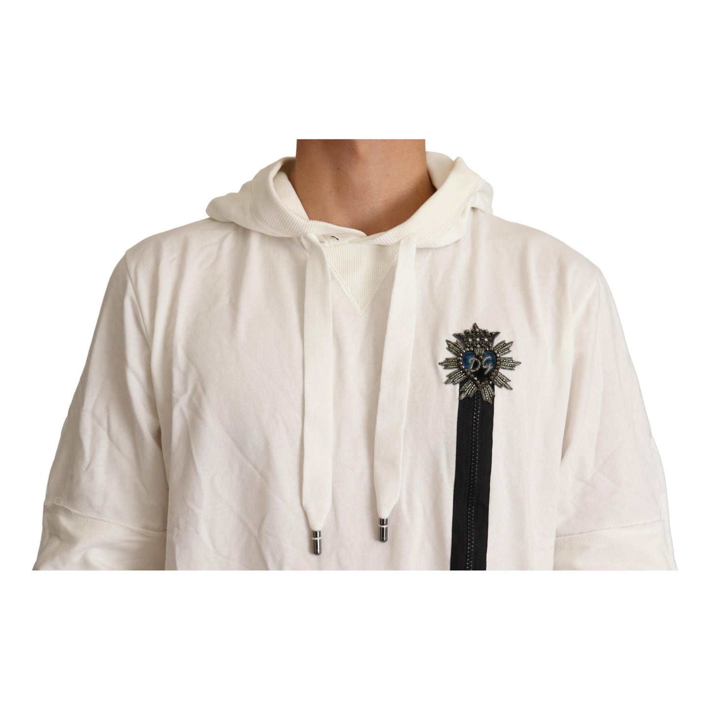 Dolce & Gabbana White Hooded Limited Edition Sweater