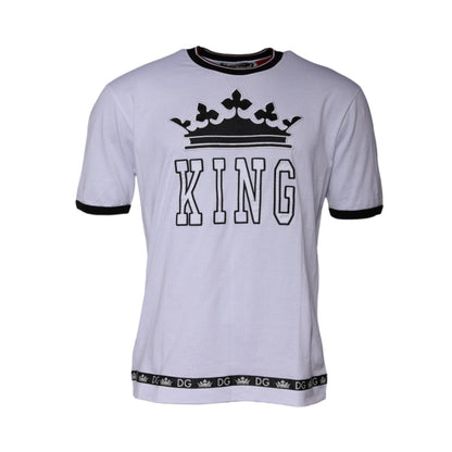 Dolce & Gabbana White Jersey Crew Neck Short Sleeves T-shirt