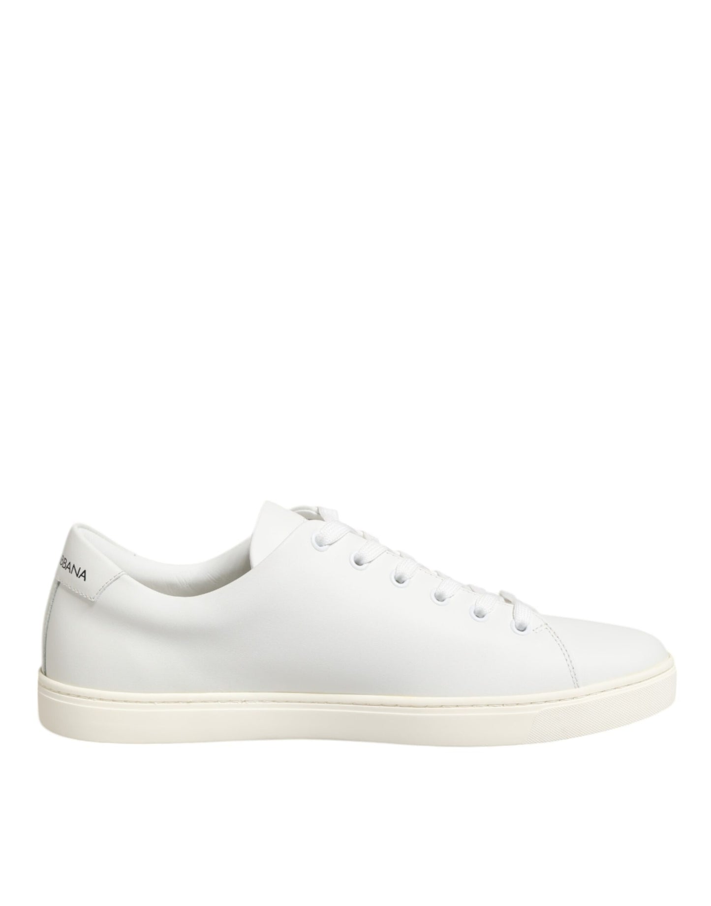 Dolce & Gabbana White Leather Sacre Heart Patch Sneakers Shoes